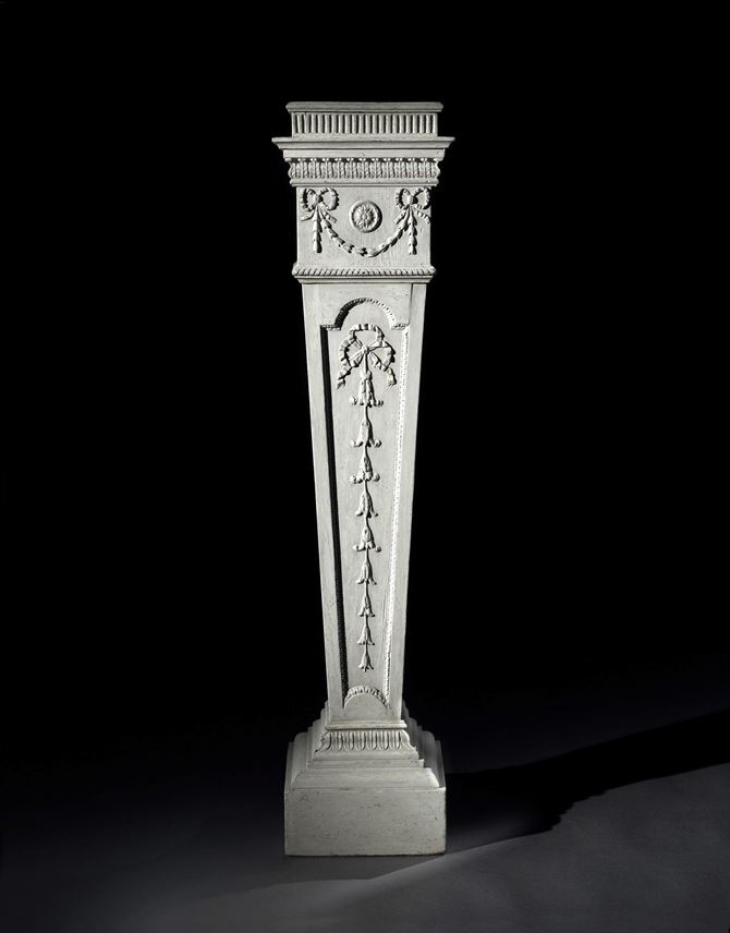Robert Adam - A Fine Pair of White Painted Pedestals | MasterArt